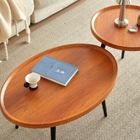 Table basse nordique en bois et métal, petite, couleur noyer, style luxe léger, pour salon, mobilier de maison, vente en gros