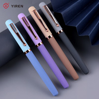 YIREN vente en gros de stylos de luxe personnalisés vierges stylo plume en métal à baril en caoutchouc avec logo