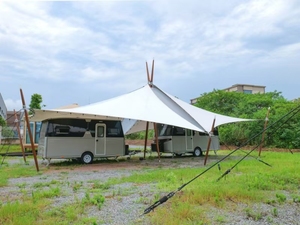 Unidad de Vivienda Móvil Tipo Caravana con Diseño de Vela, Caravana Combinada, Espacio de Alojamiento de Lujo para Glamping - Product Image 1