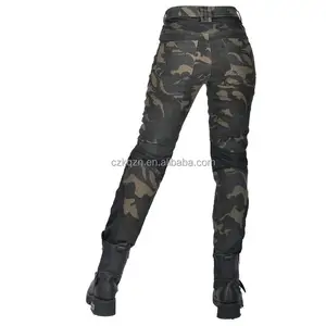 Camouflage Casual Multi-Bag Tooling Gewatteerde Pad Broek Jeans Dames Motorsport Fietsbroek Met Beschermende Kleding