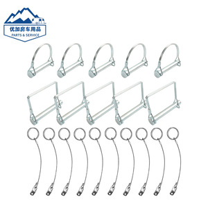 Pasador de enganche de remolque con anillo en D de acero y cadena de seguridad para montaje en gancho de remolque de caravana/RV - Product Image 1