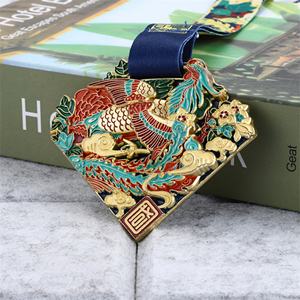 Diseña tu propia medalla personalizada de aleación de zinc, medalla de metal en oro, plata y bronce, medalla deportiva para maratón con cinta. - Product Image 2