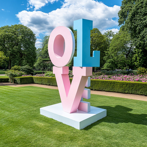 YOUFINE Scultura Moderna in Acciaio Inox con Lettere, Vernice Rossa Spray, per Decorazione Pubblica Esterna e <span class=keywords><strong>Giardino</strong></span> - Product Image 6