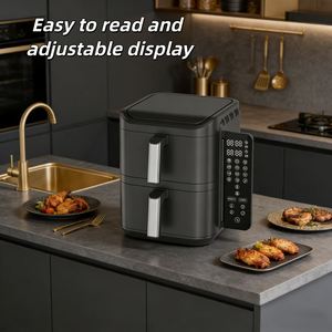 Friteuse à air double panier 2026, 11L, 2800W, contrôle numérique, minuterie 0-60 min, 200 ° Poignée en acier inoxydable sans huile avec contrôle de température C - Product Image 4