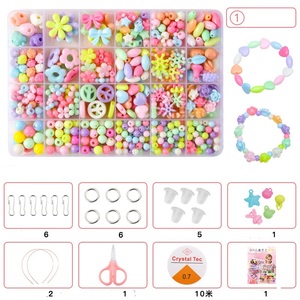 Kit de cuentas para niños al por mayor, pulseras hechas a mano, cuentas acrílicas para niñas, accesorios de joyería - Product Image 5