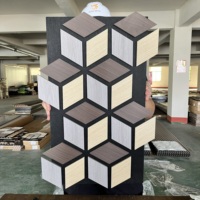 Panneau acoustique insonorisant haute densité, panneau acoustique géométrique 3D, matériaux muraux en PET résistants aux chocs, panneau acoustique