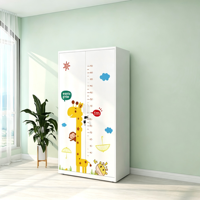 Armoire métallique 4 portes à motifs imprimés, penderie en acier pour chambre à coucher, armoire à vêtements en métal à motifs pour garçons et filles, Lemari Pakaian Besi