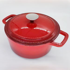 <span class=keywords><strong>Cocotte</strong></span> <span class=keywords><strong>en</strong></span> <span class=keywords><strong>fonte</strong></span> sans revêtement avec couvercle, à double poignée, pour soupes et ragoûts, compatible gaz et induction - Product Image 4
