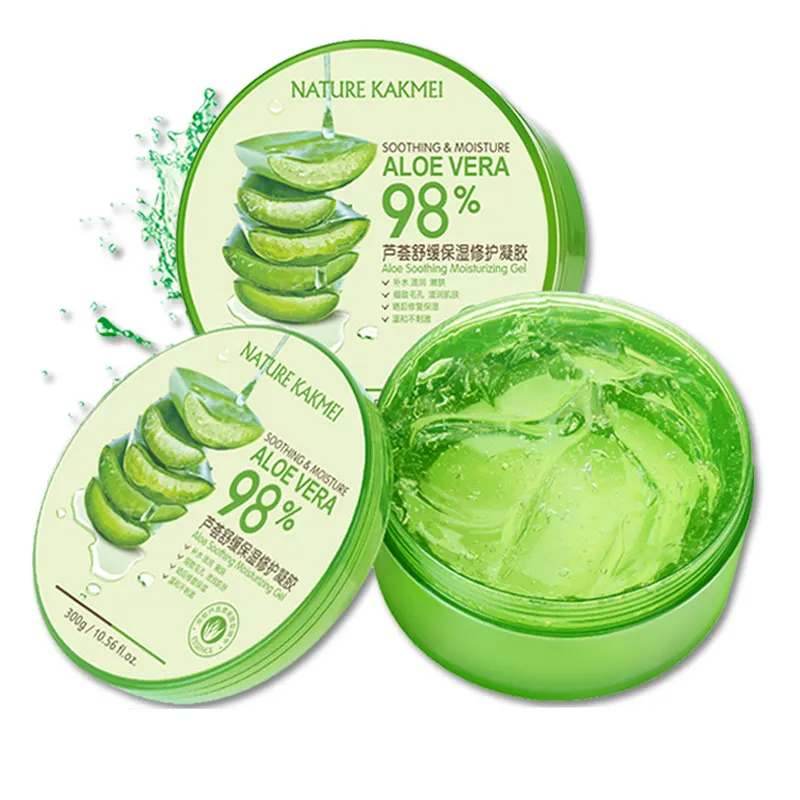 Gel à 300 d'aloe Vera, crème de jour hydratante, apaisante, soins pour la peau, élimination de l'acné, lotion de soleil, 98% g