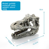 Crâne de dragon artificiel en résine, décoration d'aquarium, cachette pour crevettes, aménagement de bassin, fournitures pour reptiles, artisanat