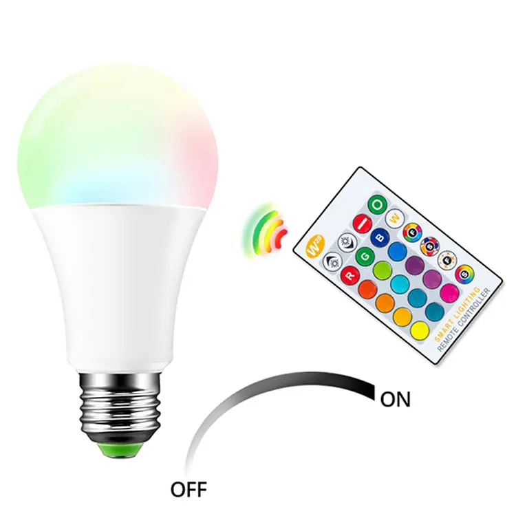 Lâmpada led decorativa para mudar de cor, controle remoto de temperatura de cor, lâmpada rgb inteligente