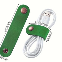 Organisateur de câbles en cuir PU, sangle de rangement pour écouteurs, organisateur de câbles d'alimentation et de données, attache en cuir à boucle, couleur