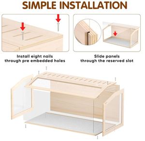Gaiola de Madeira Personalizada para Hamster de 32 Polegadas, Grande Gaiola para Hamster com Acrílico para Pequenos Animais, Porquinho-da-Índia, Coelho, Rato - Product Image 6