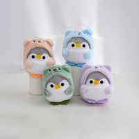 Porte-clés en peluche pingouin, jouets en peluche pour enfants, animaux en peluche de dessin animé et anime, pour machine à griffes
