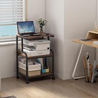 Support d'imprimante réglable à 3 niveaux, étagère de rangement en métal avec roulettes, organisation pour la maison, le bureau, la cuisine et la salle de bain