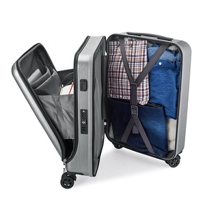 <span class=keywords><strong>Valise</strong></span> de <span class=keywords><strong>cabine</strong></span> 20 pouces de haute qualité, moderne et élégante, antivol, avec poche avant ouverte et port de charge USB - Product Image 2