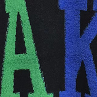 Pull-over ample en maille jacquard à lettres AK colorées, broderie chenille, col rond, pour femme, vente directe usine