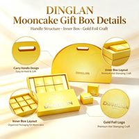 Boîte d'emballage de gâteaux de lune de luxe OEM en gros, en matériaux recyclés écologiques, recyclable, avec logo imprimé personnalisé à chaud en feuille d'or