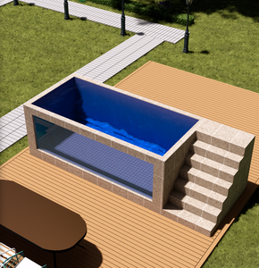 Piscina Prefabbricata di Lusso per Esterni con Struttura in Acciaio, Pannelli Sandwich, Finestre Traspiranti, Espandibile, Container Moderno da 20ft e 40ft - Product Image 2