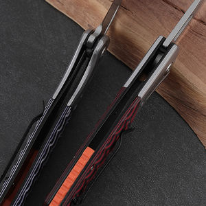 Hongrui G10 poignée couteau de poche pliant pour Camping en plein air en acier inoxydable tactique auto-défense pratique OEM personnalisable - Product Image 3