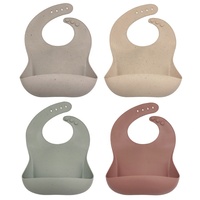 Bavoir en silicone imperméable à pois avec logo personnalisé sans BPA pour enfants et tout-petits