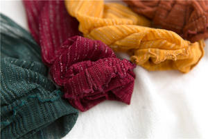 2025 Style japonais été volants manchette <span class=keywords><strong>Semi</strong></span> Transparent maillé Ultra mince métallique paillettes rayé brillant miroitant chaussettes pour les femmes - Product Image 5