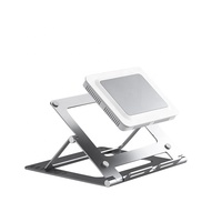SMONAMA Dudukan Laptop Aluminium yang Dapat Disesuaikan, Lipat, Tahan Lama, Portabel untuk Meja, Alas Pendingin Laptop Semikonduktor