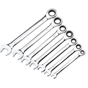 Ratchet Wrench Set 10-17mm Metric Chromium Vanadium Steel Industrial Open End And Ratchet Type - Product Image 2