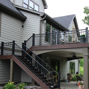 Clôture moderne en aluminium noir et fer forgé pour balcon et rampes d'<span class=keywords><strong>escalier</strong></span> - Résistante à l'eau et à la rouille, installation facile DIY - Product Image 2