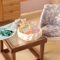 Panier de rangement de bureau à l'échelle 1:12, panier à fruits, mini modèle, accessoires de scène DIY pour maison de poupée OB11