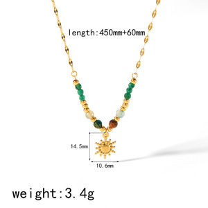 Collar de Piedra Natural Diosa del Sol, Cadena de Clavícula de Acero Inoxidable con Oro de 18k, Colgante de Joyería de Moda, Regalo para Mujer - Product Image 5