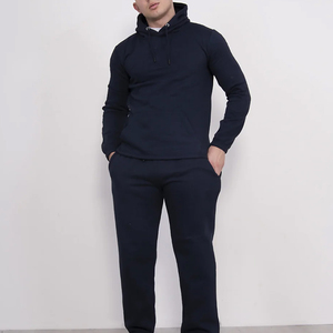 Survêtement décontracté pour homme, en mélange polyester/coton, à capuche, taille élastique, poches latérales, séchage rapide, respirant, directement de l'usine - Product Image 1