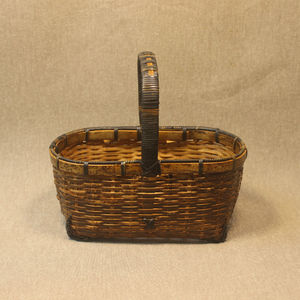 Purple <b>Bamboo</b> Woven <b>Basket</b> 23x12x8cm Rectangle Storage <b>Basket</b> For Kitchen Fruit Tea Set Organizing Handicrafts - Product Image 3