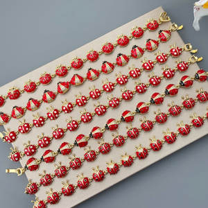 Nuovo Arrivo Braccialetto <span class=keywords><strong>Coccinella</strong></span> Smaltato Rosso per Donna Gioielli alla Moda - Product Image 1