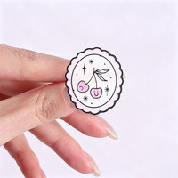 Broche en émail Pastel Mignonne Motif Floral Ciel Nocturne 3 Styles Lune Cerise Tulipe Plante en Pot pour Décoration de Sac à Dos