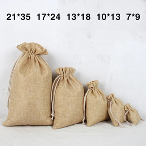 Cheap <b>Small</b> Burlap Natural Linen Jute Sack Coffee <b>Bean</b> Jewelry Gift Pouch Drawstring <b>Bags</b> with Custom Logo Silk Screen Printed - Product Image 6
