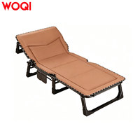 Lit pliant moderne WOQI pour l'extérieur, portable, 4 vitesses réglables, en métal multiplex, doux et confortable pour adultes