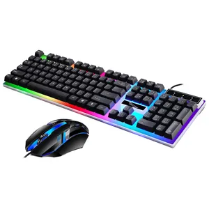 لوحة مفاتيح الكمبيوتر مفتاح rgb مجموعة teclado gamer g21b بيع بالجملة مجموعات لوحة مفاتيح الألعاب والماوس