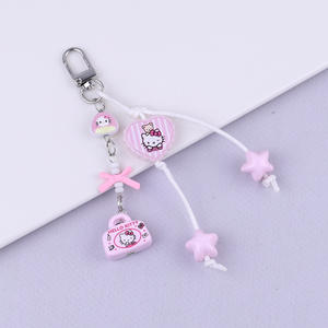 Petit chat Girly porte-clés mignon adorable rose coeur nœud papillon voiture sac pendentif - Product Image 6
