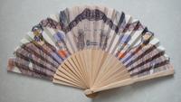 Kipas Lipat Cetak Kustom Bambu Kayu Kertas Kain Logo Personal Souvenir Acara Dekorasi