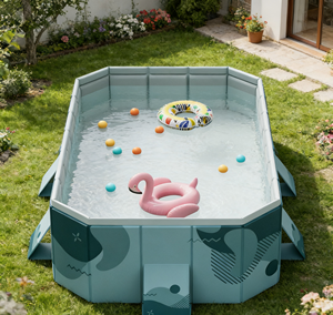 Grande Piscina da Gioco d'Acqua Esterna in PVC, Senza Gonfiaggio, per <span class=keywords><strong>Neonati</strong></span>, Ecologica, Spessa, Durevole e Pieghevole per la Casa - Product Image 2