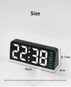 Wholesale LED <b>Digital</b> Alarm <b>Clock</b> With Snooze Function Date Display Dual Alarms Night Light Temperature Time for Bedroom Desk - Product Image 3