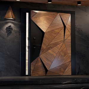 Luxe Modenr 3D Sculpture En Aluminium Massif <span class=keywords><strong>Entrée</strong></span> Extérieure Portes <span class=keywords><strong>D</strong></span>'<span class=keywords><strong>entrée</strong></span> Sécurité Avant Double Pivot Portes Avec Verre pour Villa - Product Image 1