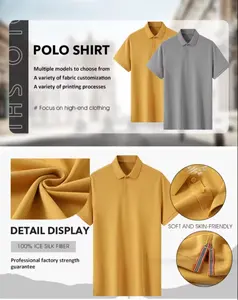 เสื้อโปโลกอล์ฟผ้าฝ้ายโพลีเอสเตอร์คุณภาพระดับพรีเมียมเสื้อยืดโปโลผู้ชายขนาดบวก 10 สี
