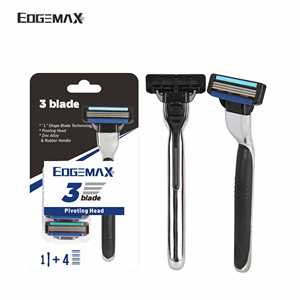 Cong Lưỡi Dễ Dàng Rửa Sạch Hộp Mực Có Thể Thay Thế Người Đàn Ông Cạo Râu Dao Cạo 3 Lưỡi Kim Loại Xử Lý Dao Cạo Cho Người Đàn Ông Làm Sạch Cạo Râu - Product Image 6