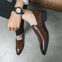 Mocassins pour hommes en cuir pleine fleur, rehaussants à talon dissimulé, à enfiler, pour marié, printemps