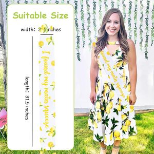 J'ai trouvé ma ceinture de demoiselle d'honneur en satin jaune citron pour la fête prénuptiale, accessoires pour enterrement de vie de jeune fille et fiançailles - Product Image 6