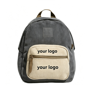 Mochila de Pana Personalizada con Logotipo para Mujer, Mochila Escolar Simple para Adolescentes, Niños y Niñas, Bolsa de Libros para Viajes, Escuela Secundaria y Preparatoria, para Actividades al Aire Libre - Product Image 3