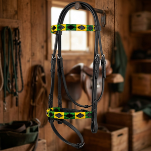 Bridon d'équitation en cuir de qualité élégante, fait main, réglable, pour l'équitation professionnelle - Product Image 2