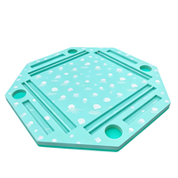 Tapis de Mahjong en EVA Durable et Résistant aux Déchirures, Table de Jeu Flottante Pliable, Table à Cartes Octogonale Moderne avec Porte-Gobelets
